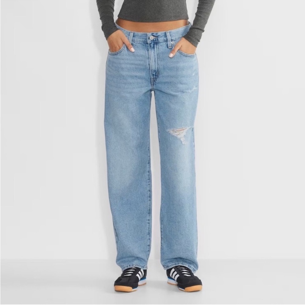 Levi’s ‘Baggy Dad’ Wide Leg High Rise Blue Denim Jeans Size 28